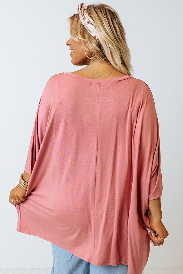Fond Of Forever Shift Tee In Blush Curves