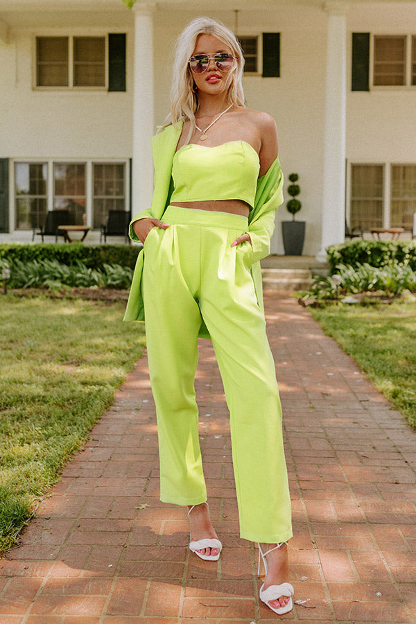 Insta Famous Blazer In Lime