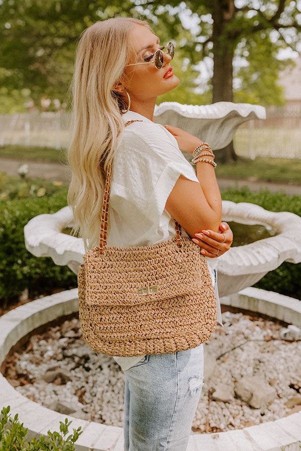 Sunny Pier Woven Purse In Tan