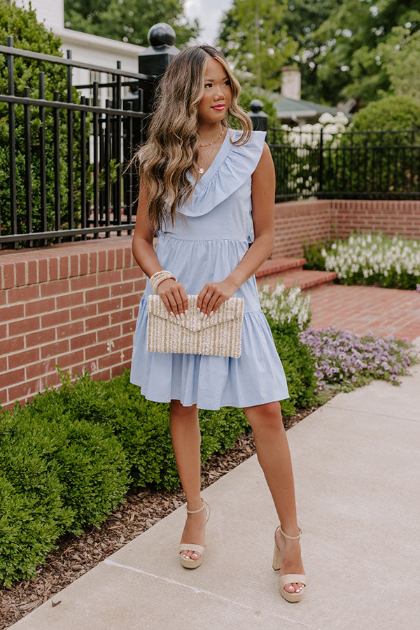 Sunny Pier Ruffle Dress In Sky Blue • Impressions Online Boutique