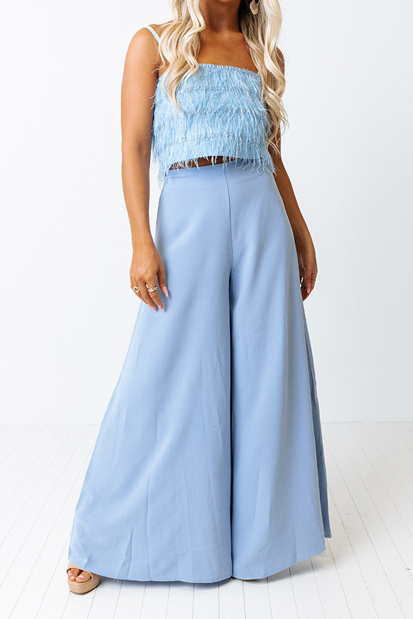 Witty Remark High Waist Flare In Sky Blue • Impressions Online Boutique