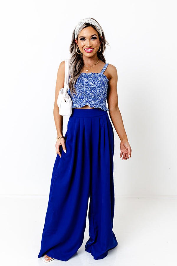 Forever Yours High Waist Pants In Royal Blue • Impressions Online