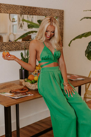 Forever Yours Wrap Crop Top In Green • Impressions Online Boutique