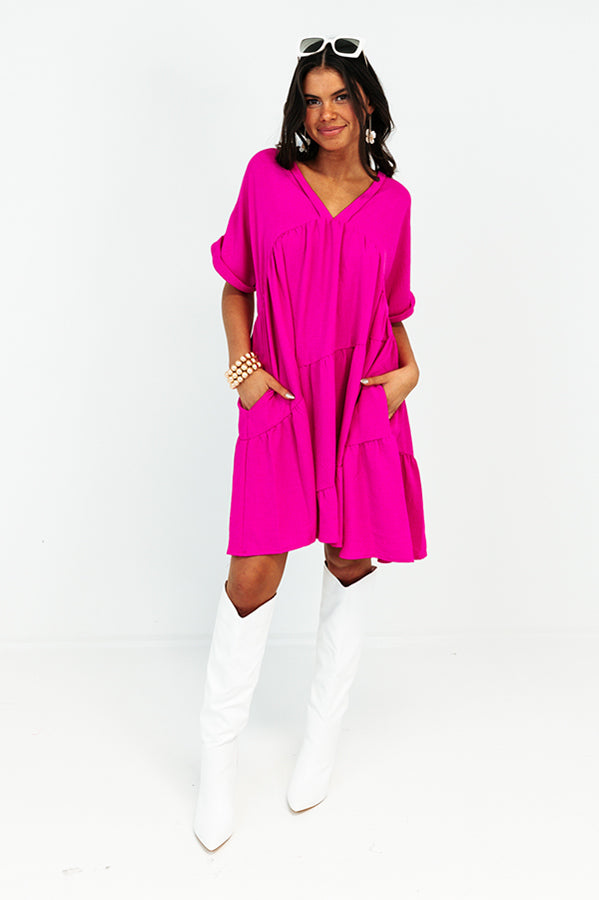 Dream All Day Babydoll Dress In Hot Pink • Impressions Online Boutique