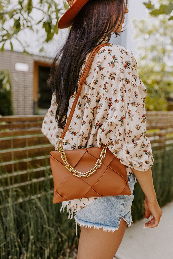 Address The Room Faux Leather Clutch In Camel • Impressions Online