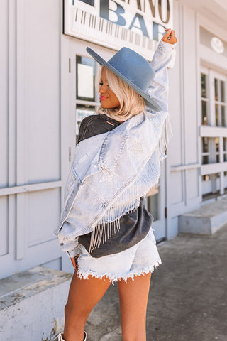 Denim Jean jacket with rhinestones - Jackets & Blazers