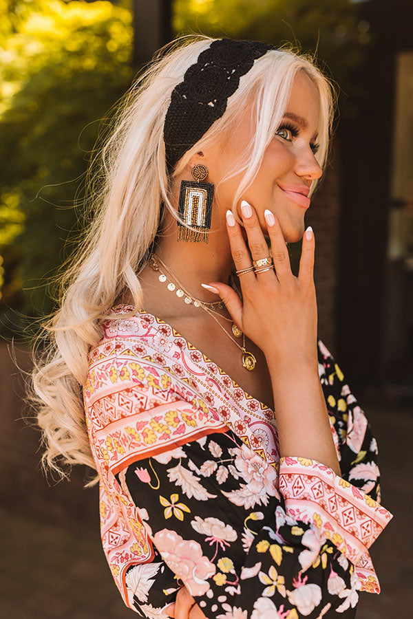 Malibu Pier Beaded Earrings In Black