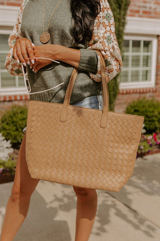 Boston Market Faux Leather Tote in Cream