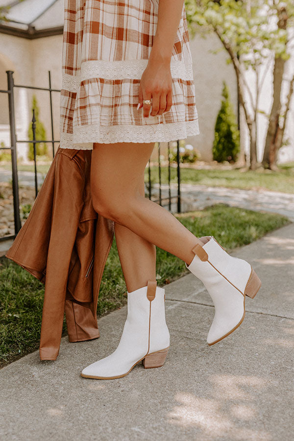 The Stanley Faux Leather Boot In Ivory