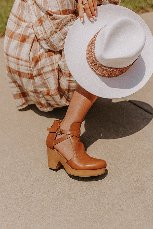 The Concord Faux Leather Heel In Camel