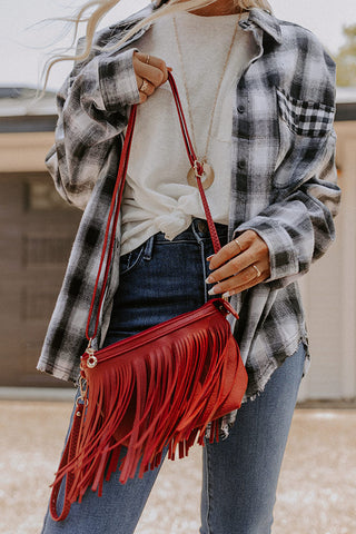 Right on Cue Fringe Purse in Red