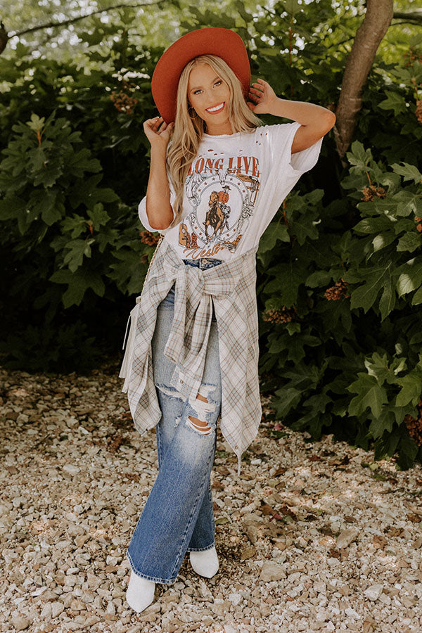 Long Live Western Oversized Distressed Tee • Impressions Online