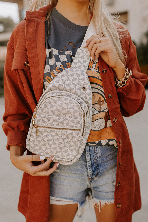 Road Trip Traveling Sling Backpack In Cream • Impressions Online Boutique