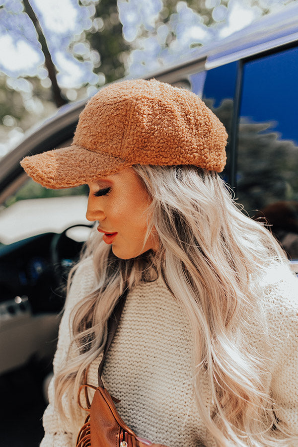 Coffee And Casual Sherpa Baseball Cap In Camel • Impressions Online Boutique