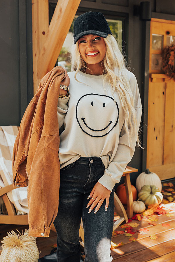 Kind Smile Sweatshirt In Grey