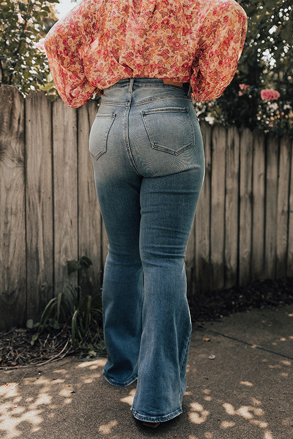 The Margot High Waist Distressed Flare Curves • Impressions Online Boutique