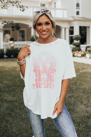 Floyd Tee Pink • Distressed Graphic Portrait Impressions Online Boutique