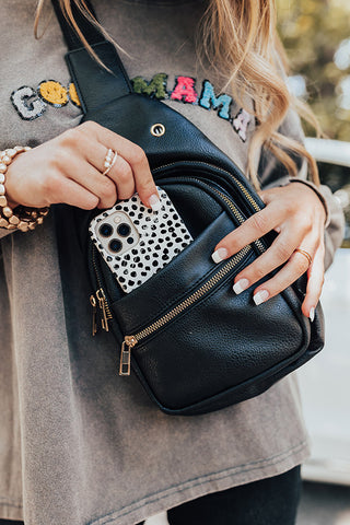 Leather Mini Backpack in Black