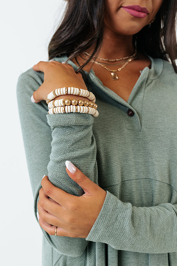 Speak Up Bracelet Set In Cream