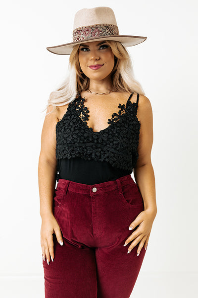 SANZA LACE TRIM CAMI IN BLACK – Coco Boutique