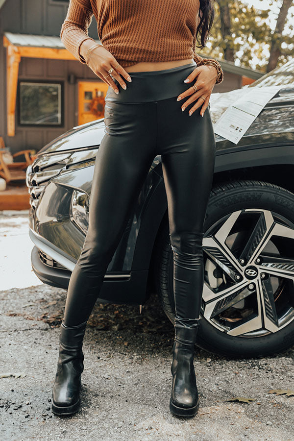 The Jora Faux Leather High Waist Legging In Black • Impressions