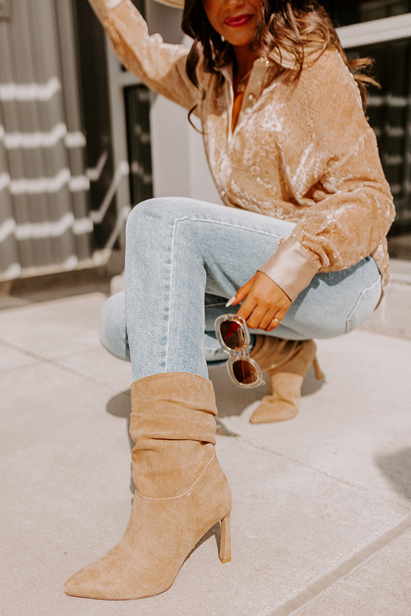 The Dash Faux Suede Boot In Khaki • Impressions Online Boutique