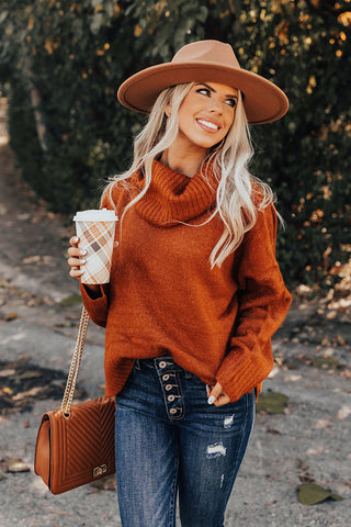 Plush Comfort Sweater In Rust • Impressions Online Boutique