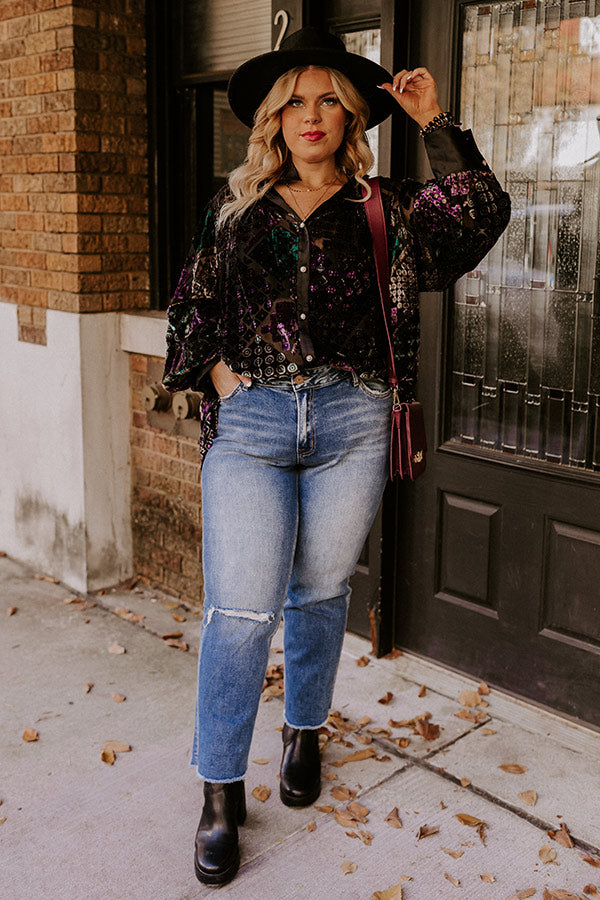 Tried And True Velvet Button Up Curves • Impressions Online Boutique