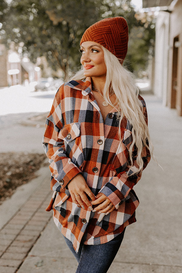 Fallen Leaves Plaid Button Up