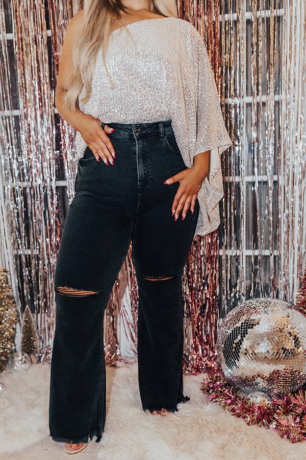 The Laura High Waist Distressed Flare Curves