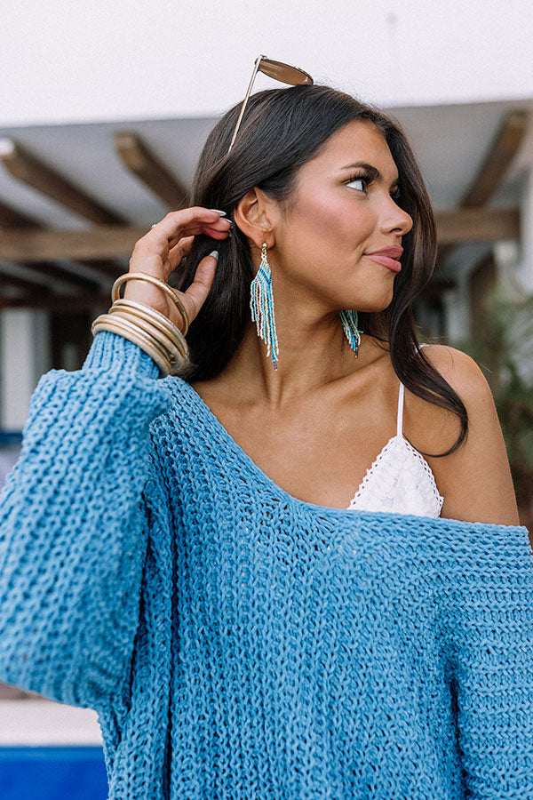 Porch Swing Sips Beaded Earrings In Mint