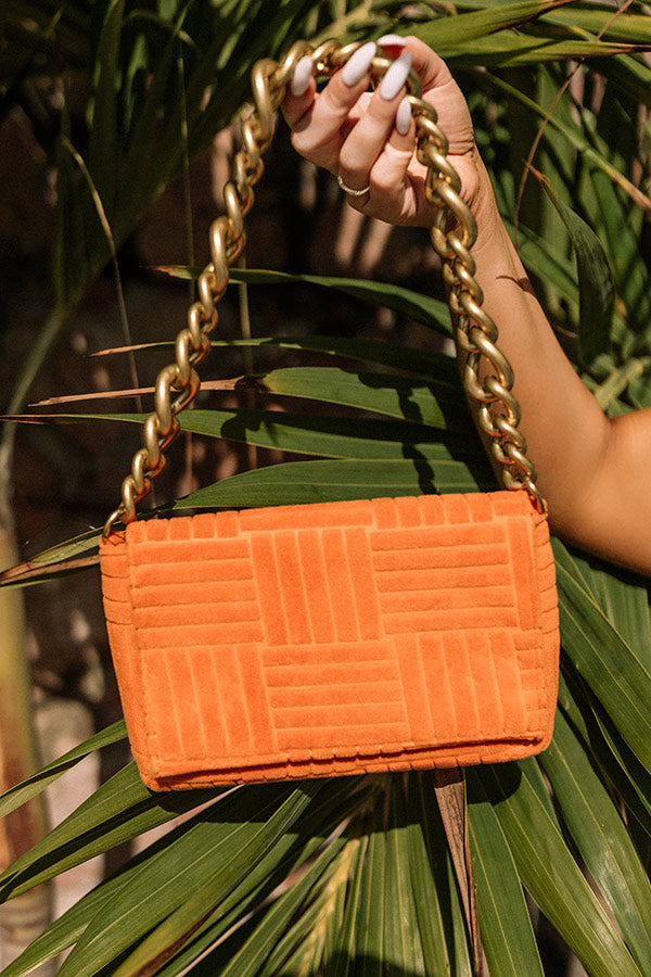 Iconic Crush Micro Suede Purse In Orange