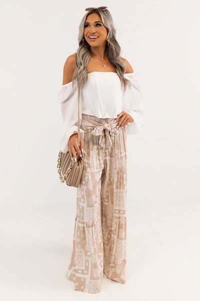 The Pine High Waist Flare In Camel • Impressions Online Boutique