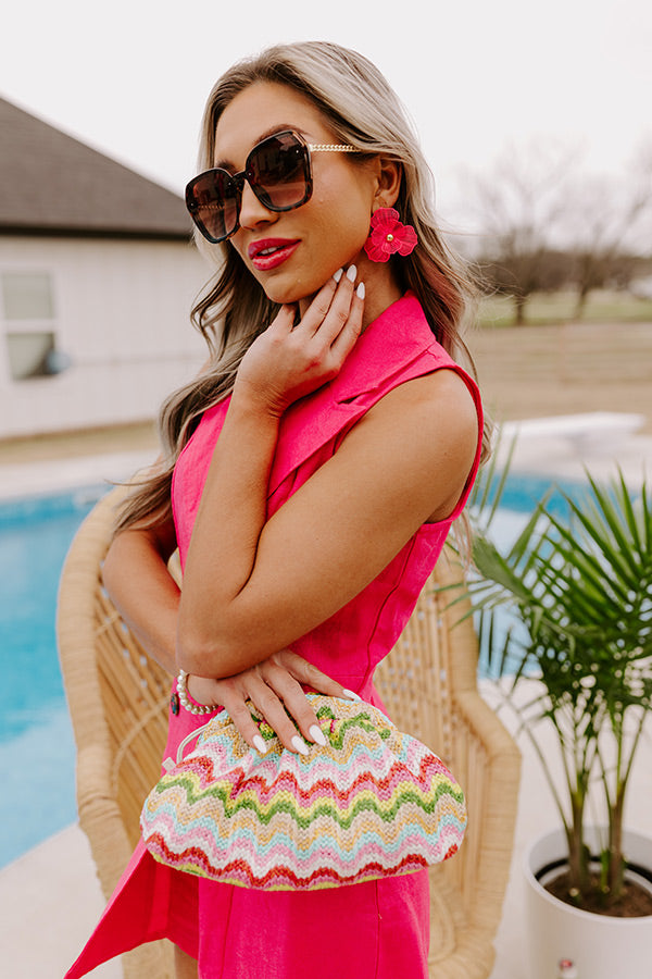 Paradise Dreaming Earrings in Hot Pink