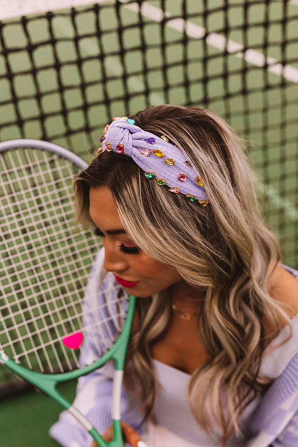 Celestial Charm Embellished Headband In Lavender