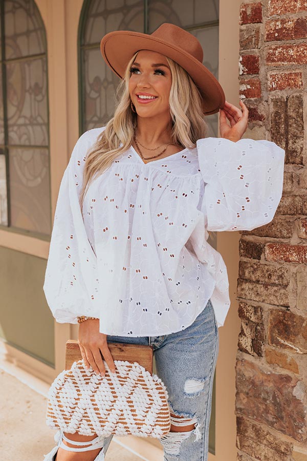 Love of Ours White Eyelet Embroidered Lace Cropped Tank Top