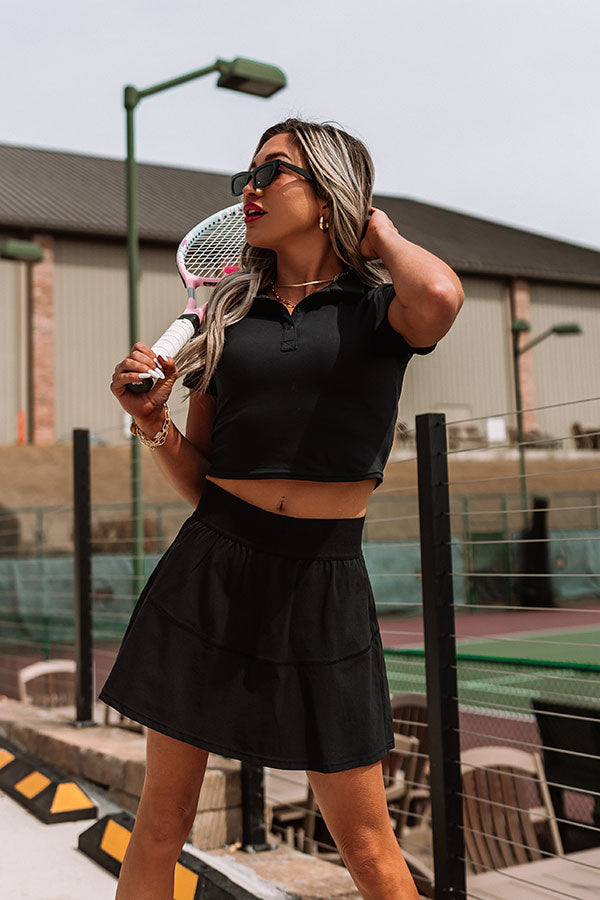 Preppy And Proud Athletic Skort In Black • Impressions Online Boutique