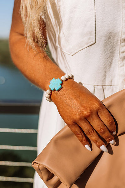 Elaina Gold Adjustable Chain Bracelet in Ivory Pearl • Impressions Online  Boutique