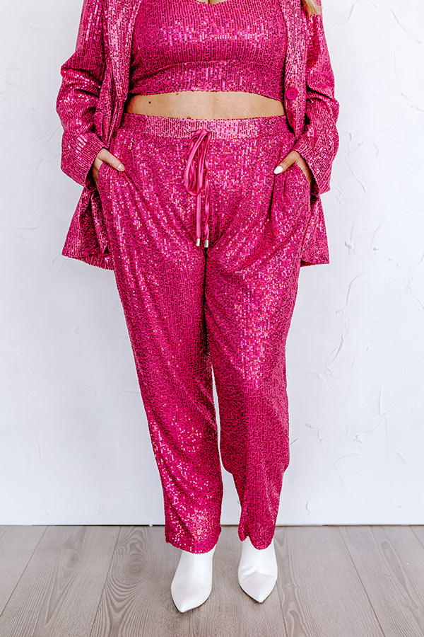 Alluring Avenue Sequin Pants in Fuchsia Curves • Impressions