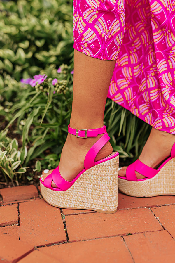 hot pink wedge heels