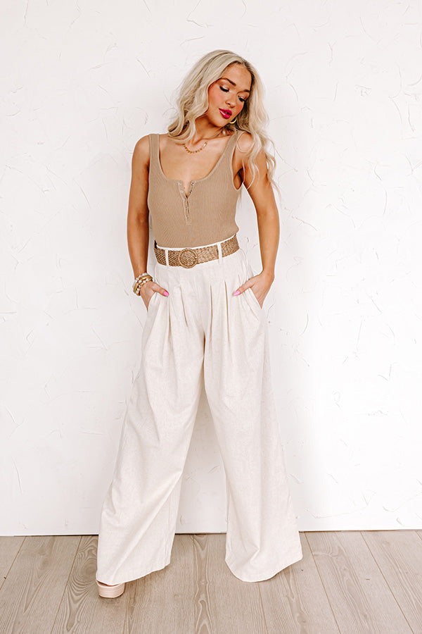 Amazon.com: PURPEARL Wide Leg Trousers Pants for Women Linen High Waisted  Trousers Work Business Casual Pants Elastic Waisted Loose Fit with Pockets  Apricot: Clothing, Shoes & Jewelry
