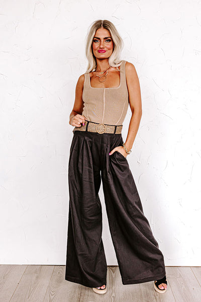 Nearly Famous High Waist Pants In Green • Impressions Online Boutique