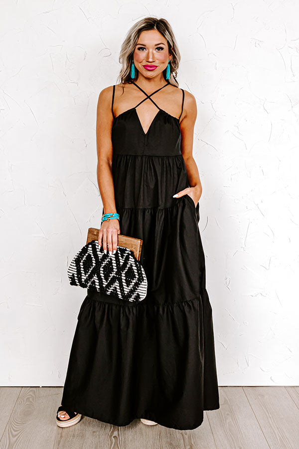 Black Cotton Maxi Dress