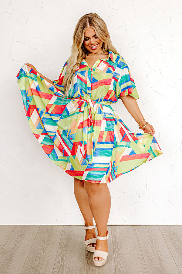 Buy Neora Midi Dress with Tri-Colorblock Pattern | Blue & Yellow Color  Women | AJIO LUXE