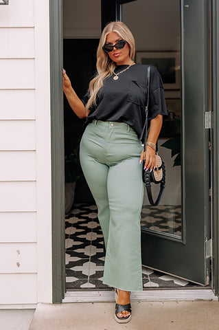 The Adriana High Waist Wide Leg Jean in Pear Curves • Impressions Online  Boutique