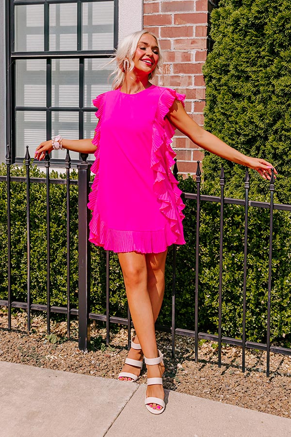 Jackie Dress- Neon Pink - Monkee's of Ridgeland
