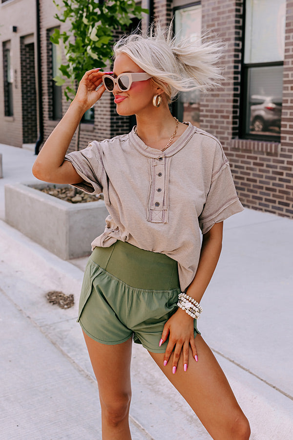 Strive For Greatness High Waist Shorts In Olive • Impressions Online  Boutique