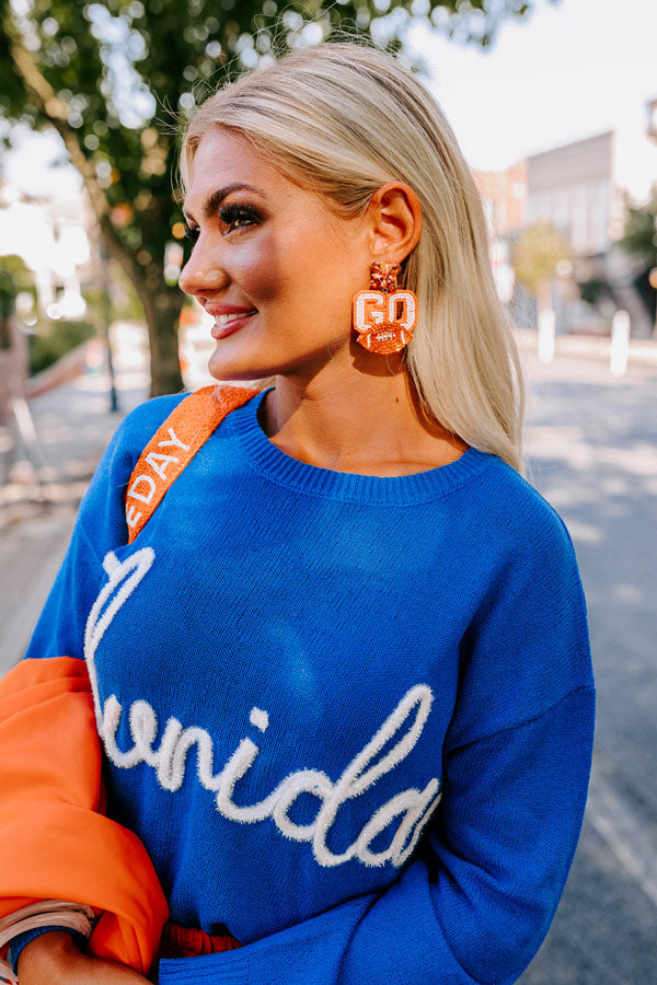 Go Team Beaded Earrings In Orange