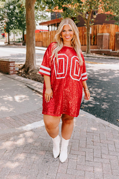 Life Of The Tailgate Sequin T-Shirt Dress • Impressions Online Boutique