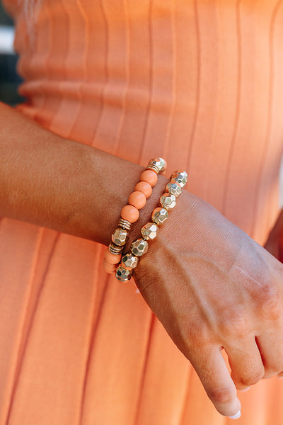 Elaina Gold Adjustable Chain Bracelet in Ivory Pearl • Impressions Online  Boutique